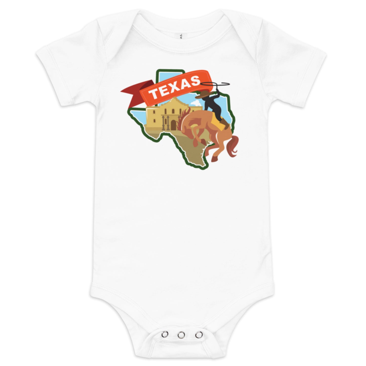Texas Map Baby Onesie - Texy Pride