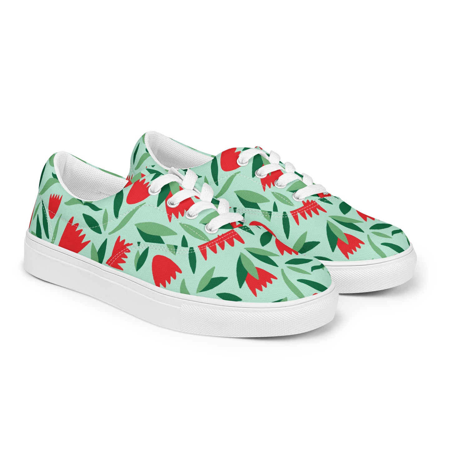 Spring Flower Women’s lace - up canvas shoes - Texy Pride