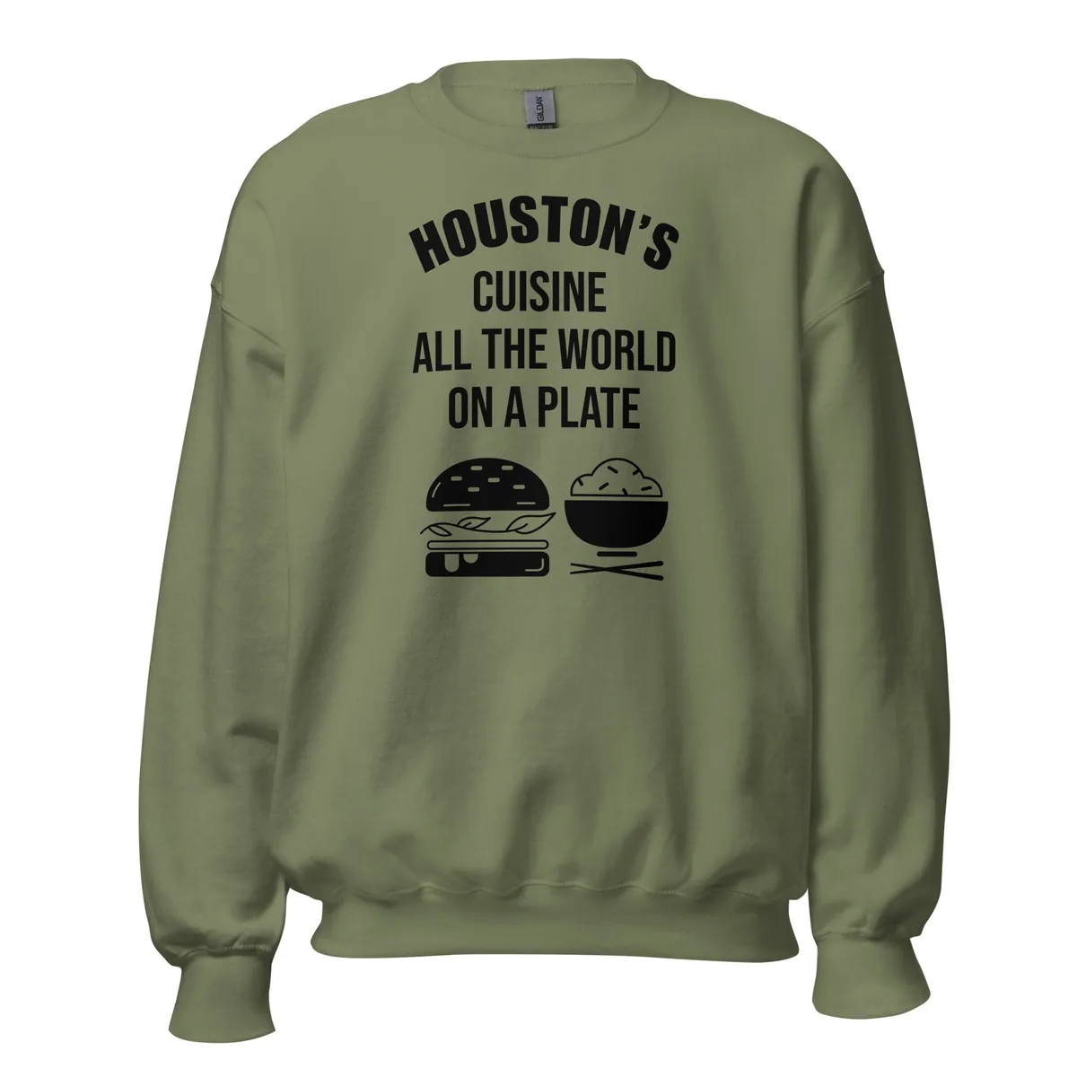 Houston Cuisine Sweatshirt in Military Green