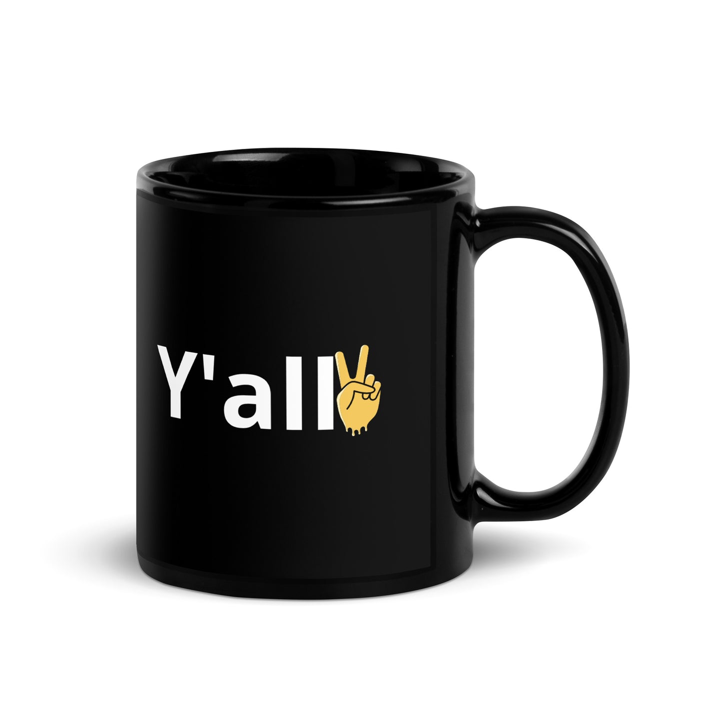 Y'all Black Glossy Mug