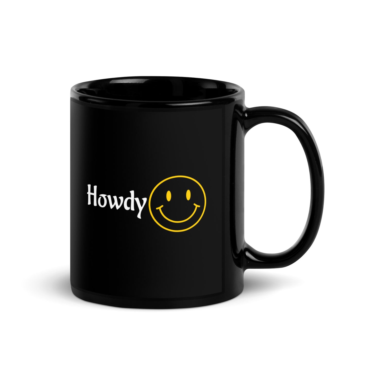 Howdy Black Glossy Mug