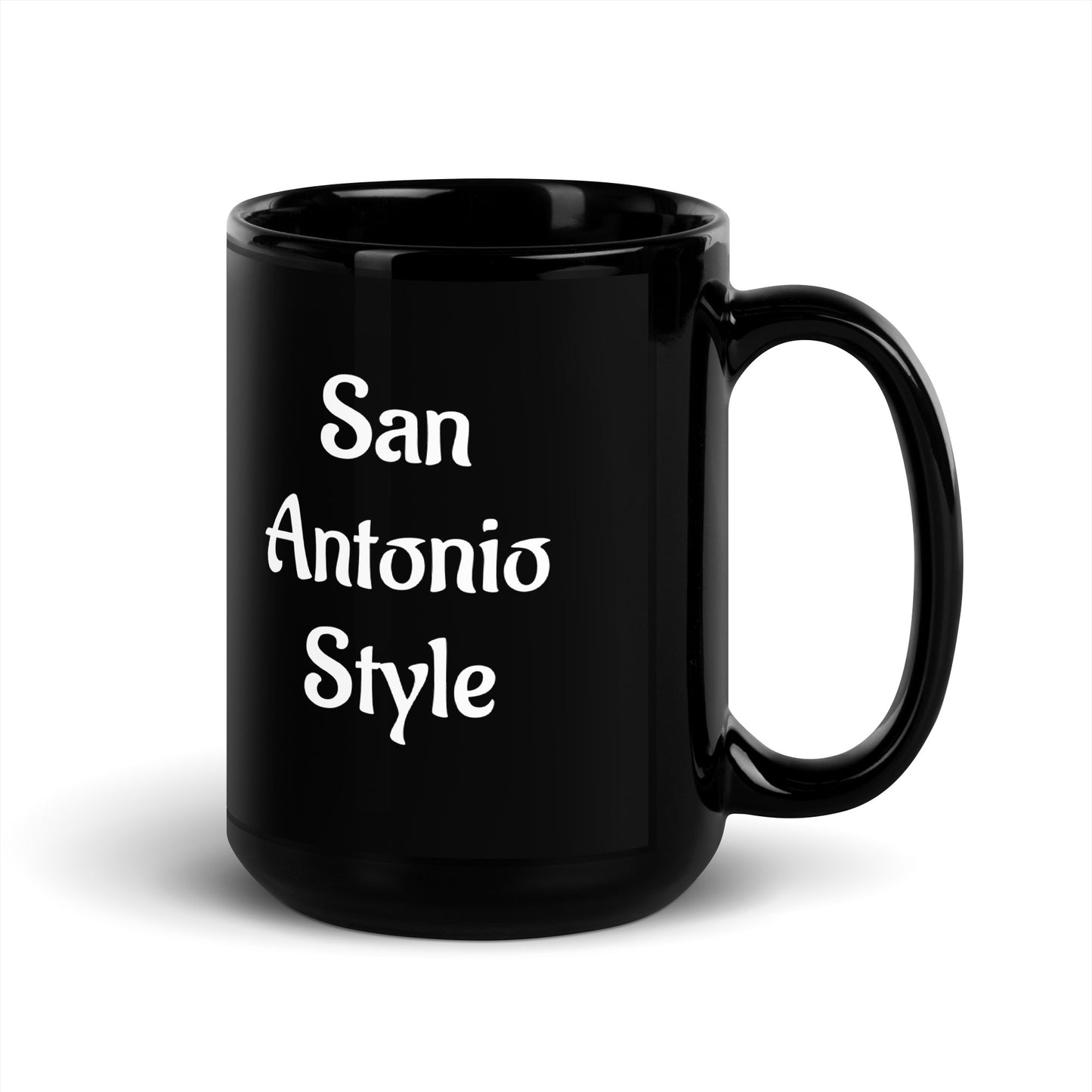 San Antonio Style Black Glossy Mug