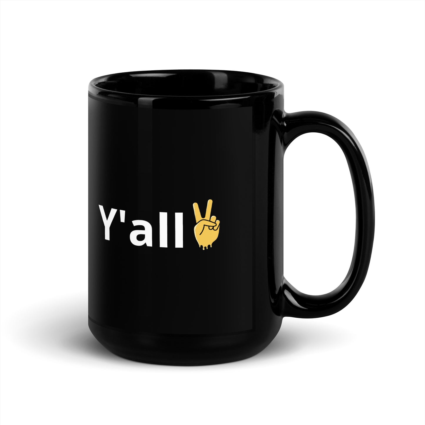 Y'all Black Glossy Mug