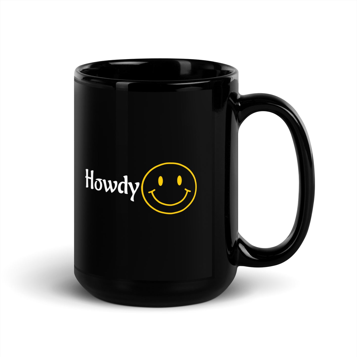 Howdy Black Glossy Mug