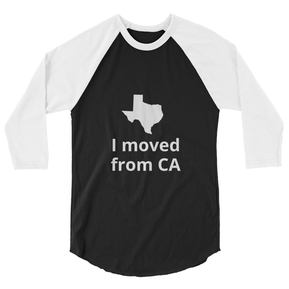 I moved from CA raglan shirt