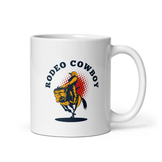 Rodeo Cowboy White glossy mug