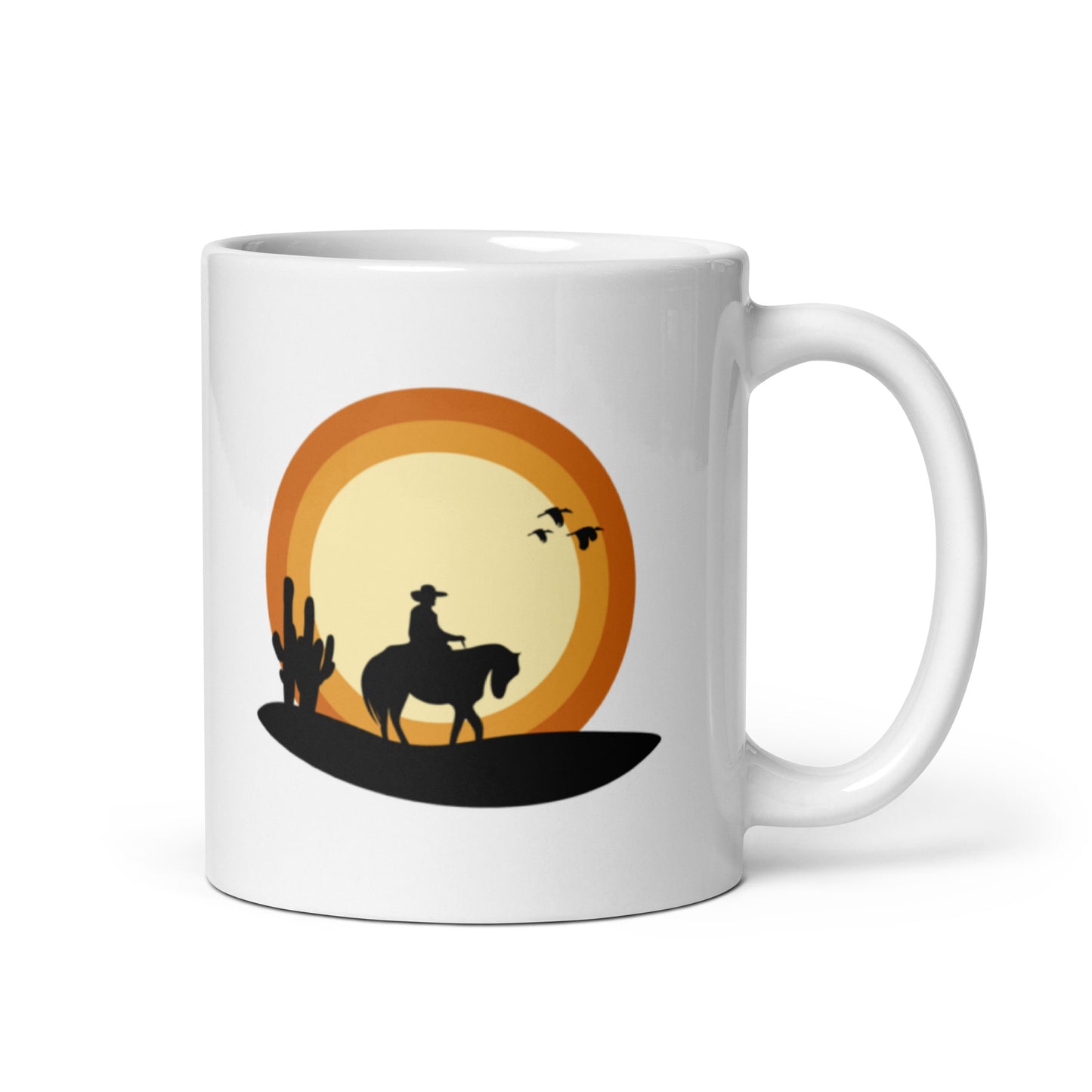 Cowboy White glossy mug