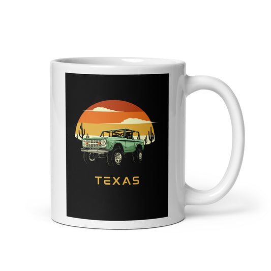 Texas Adventure White glossy mug