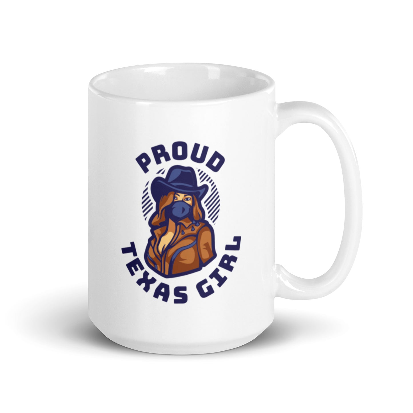 Proud Texas girl White glossy mug