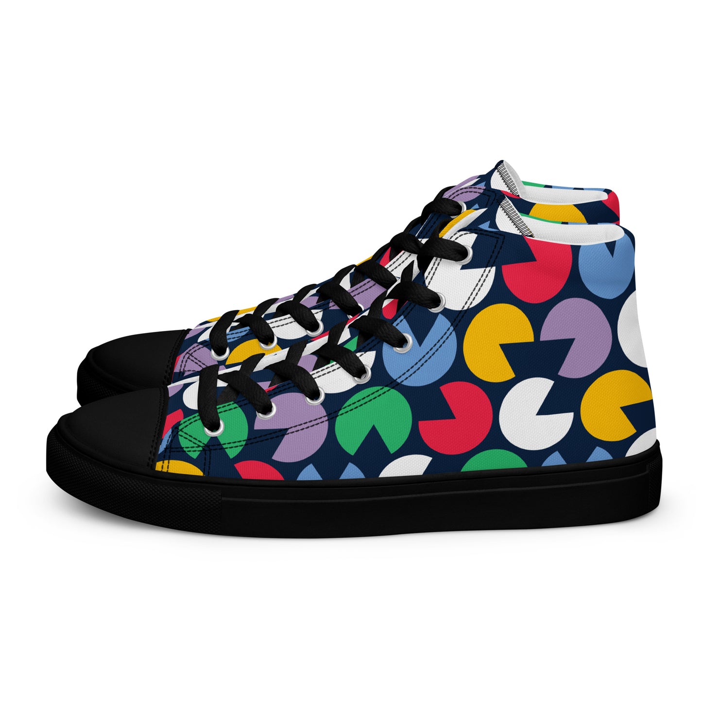 Cut - out circles Women’s high top canvas shoes - Texy Pride
