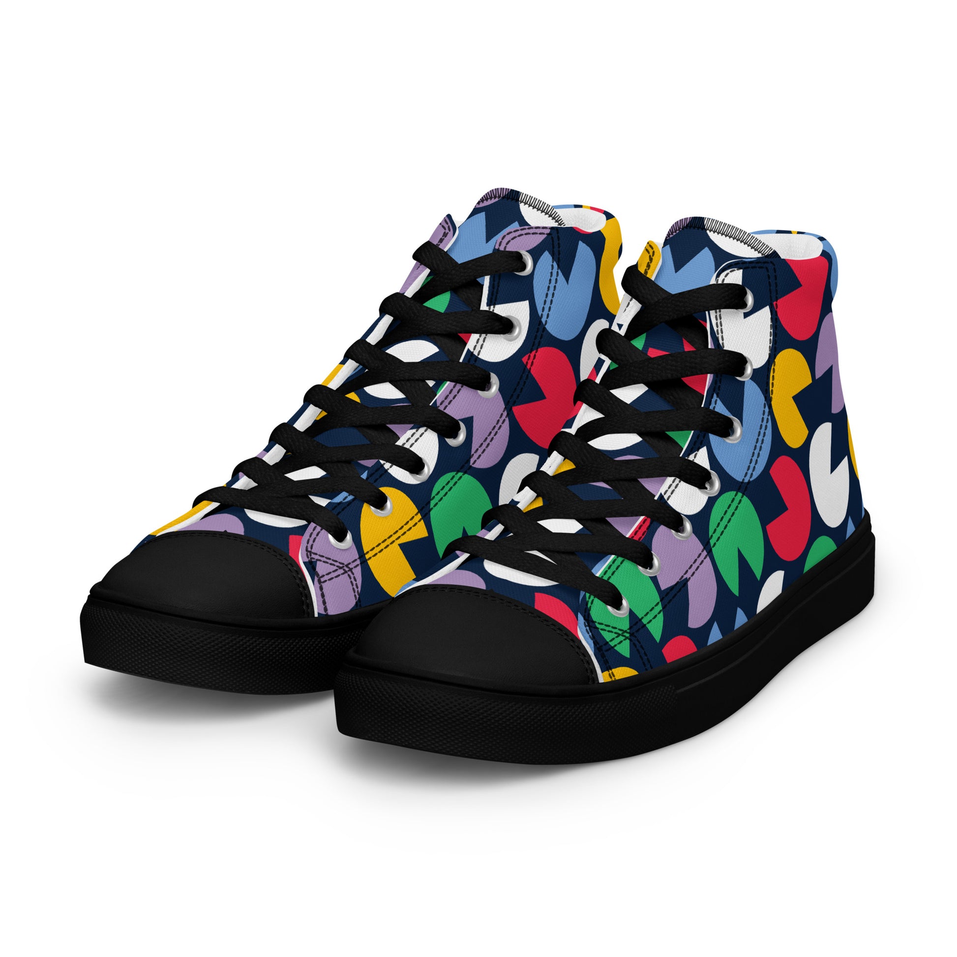 Cut - out circles Women’s high top canvas shoes - Texy Pride