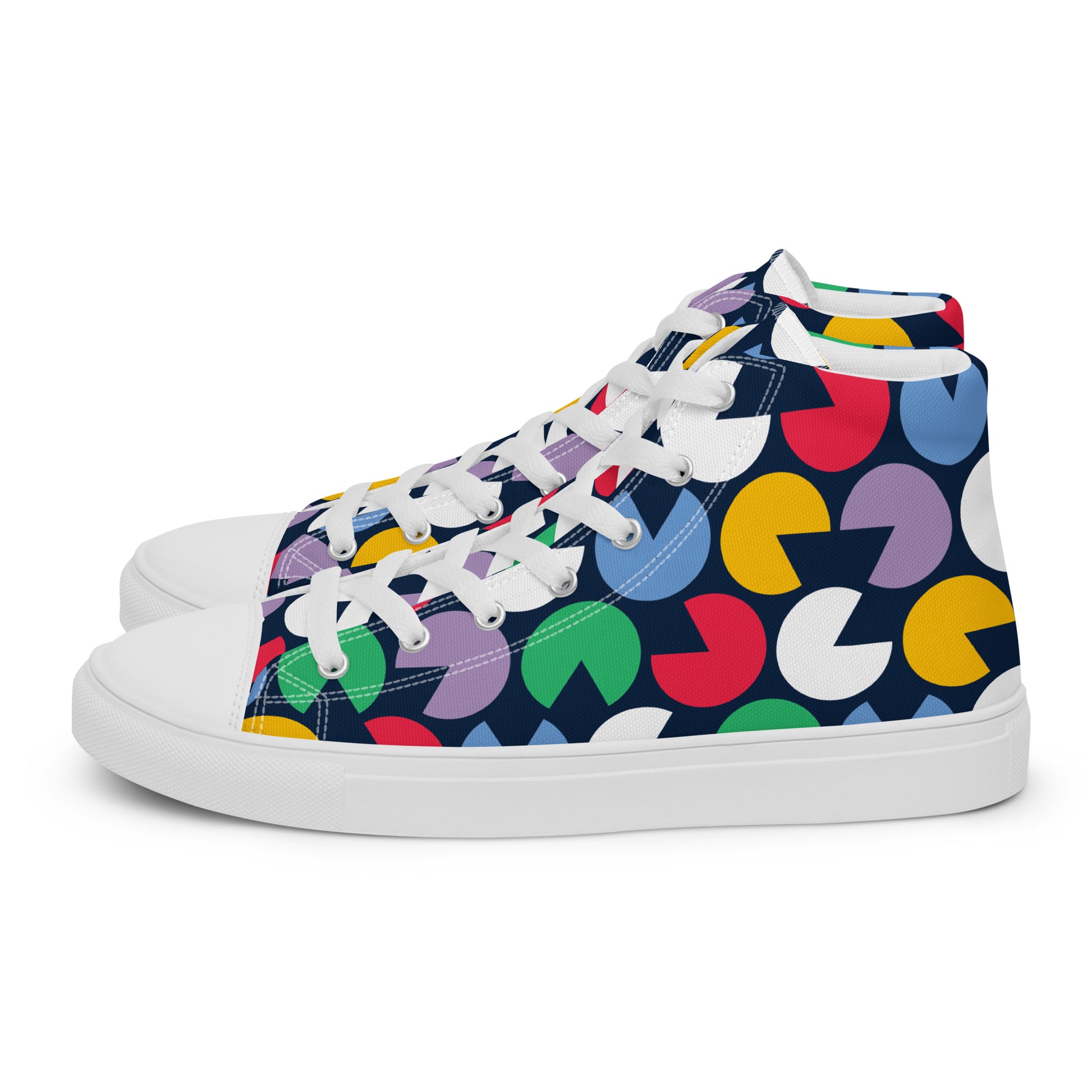 Cut - out circles Women’s high top canvas shoes - Texy Pride