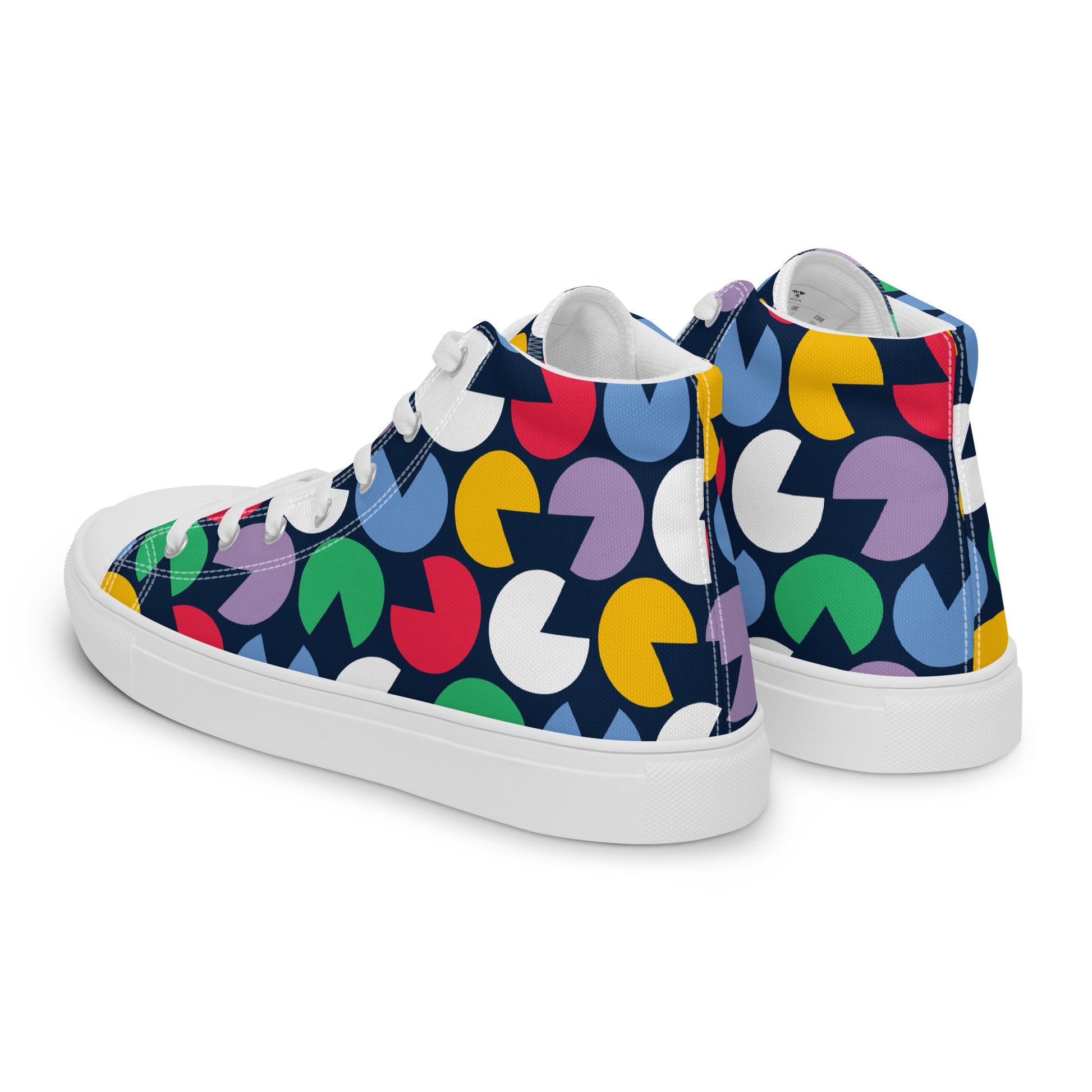 Cut - out circles Women’s high top canvas shoes - Texy Pride