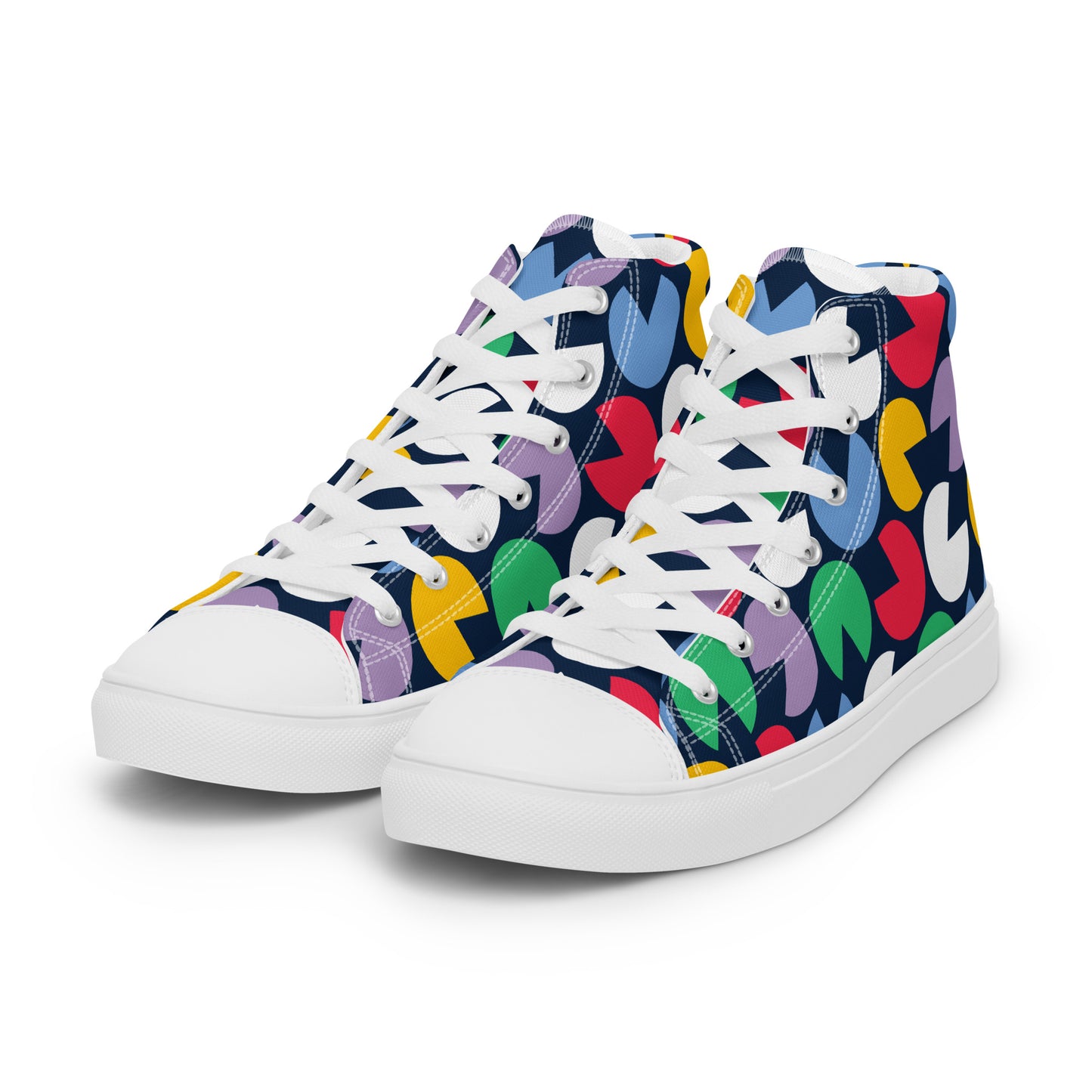 Cut - out circles Women’s high top canvas shoes - Texy Pride