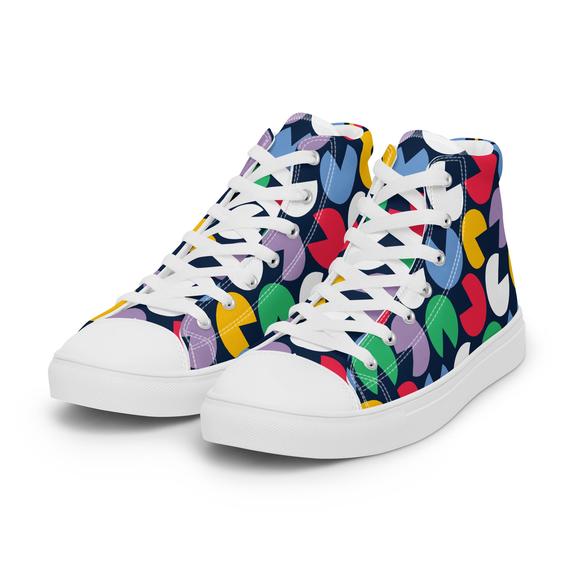 Cut - out circles Women’s high top canvas shoes - Texy Pride