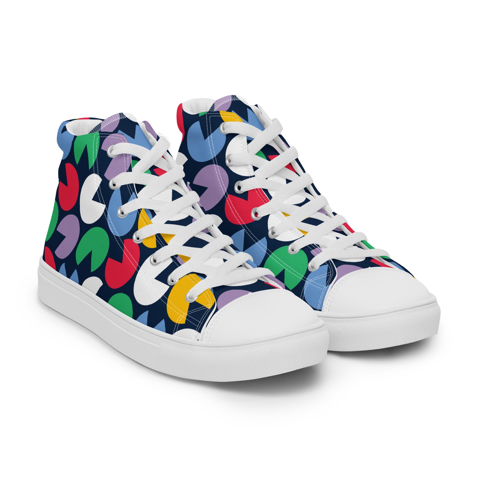 Cut - out circles Women’s high top canvas shoes - Texy Pride