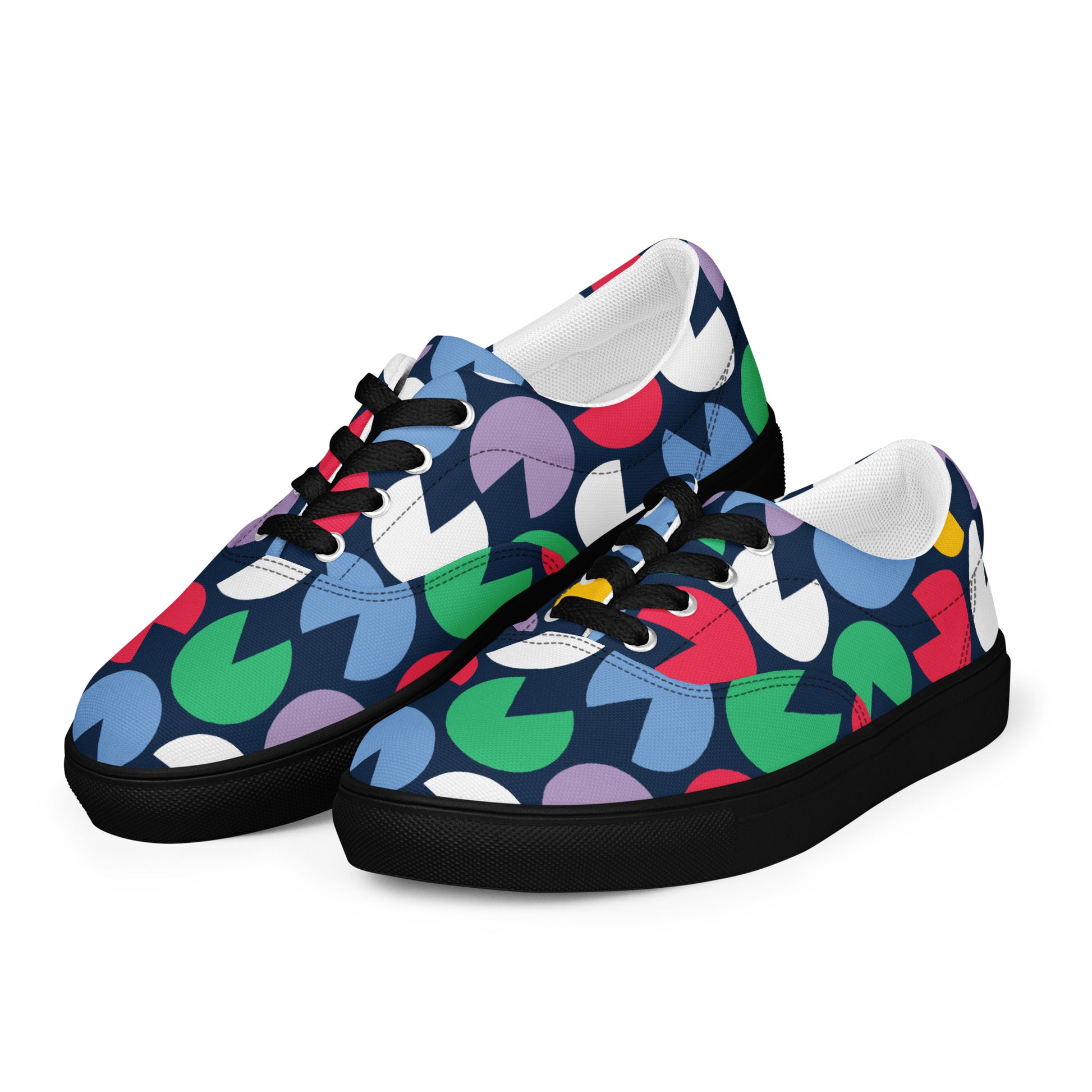 Cut - out circles Women’s lace - up canvas shoes - Texy Pride