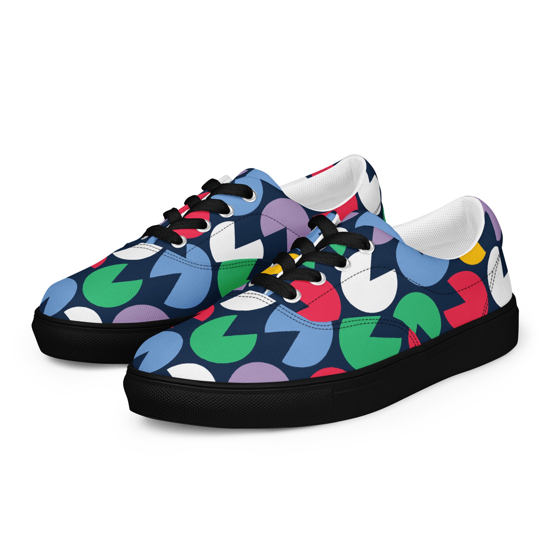 Cut - out circles Women’s lace - up canvas shoes - Texy Pride