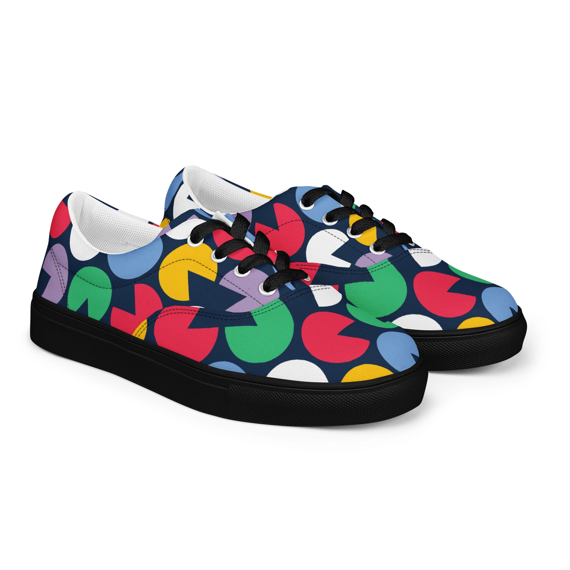 Cut - out circles Women’s lace - up canvas shoes - Texy Pride