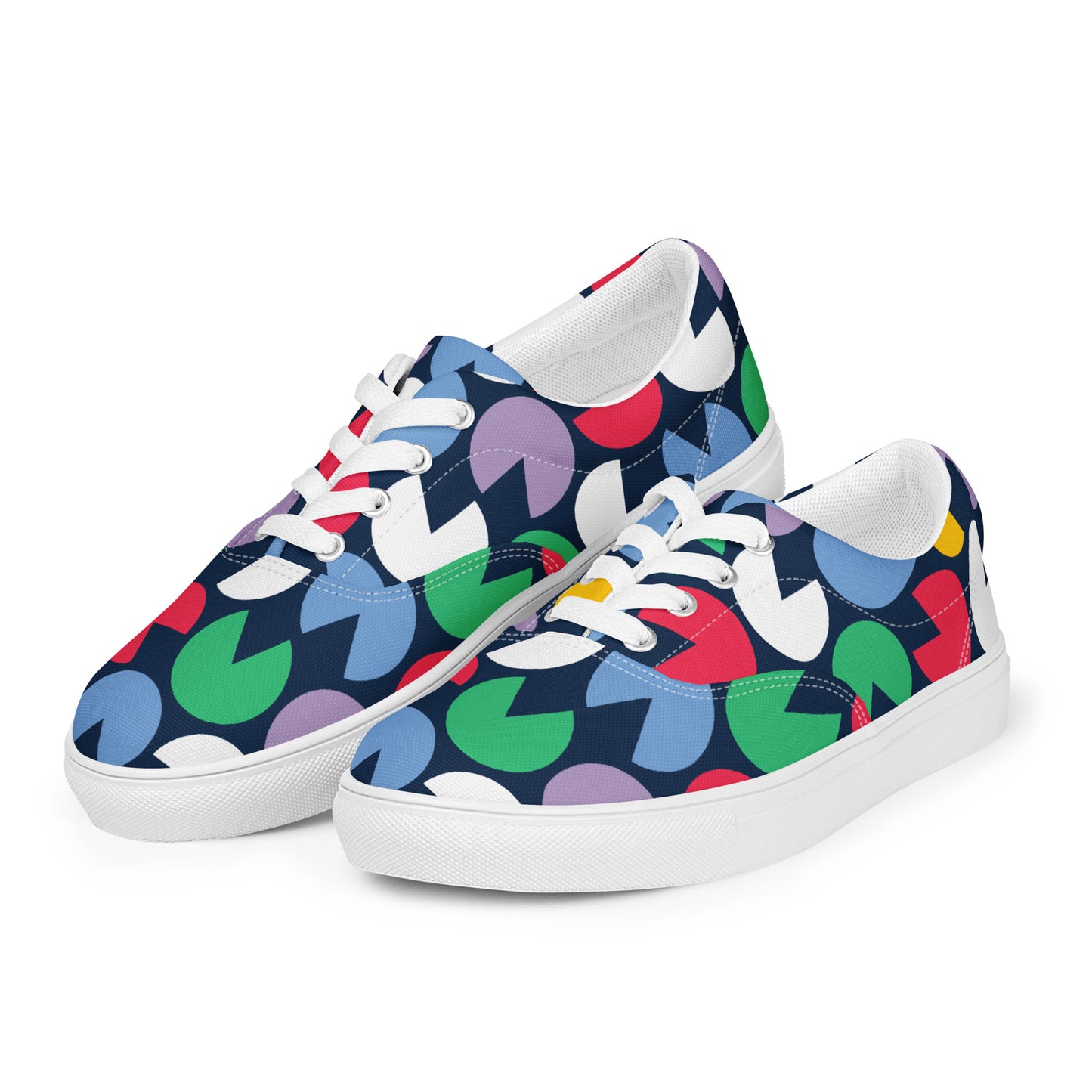 Cut - out circles Women’s lace - up canvas shoes - Texy Pride