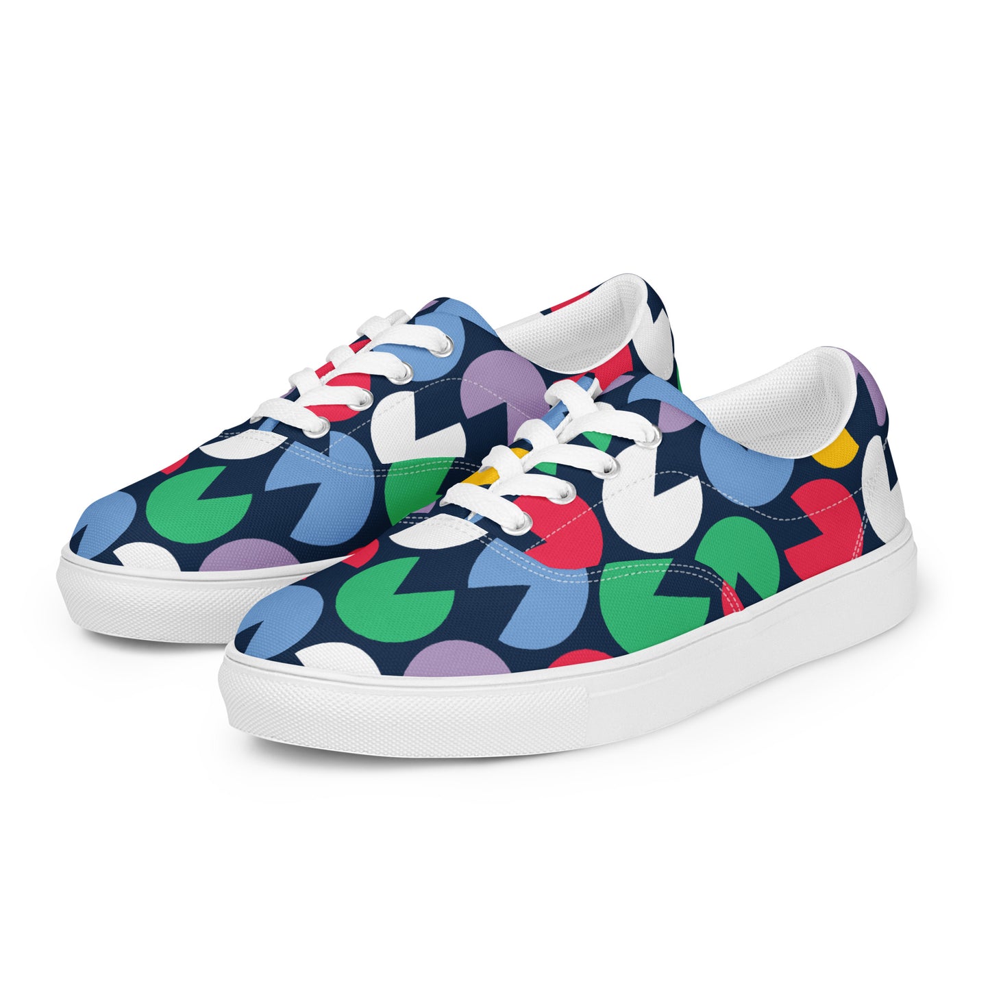 Cut - out circles Women’s lace - up canvas shoes - Texy Pride