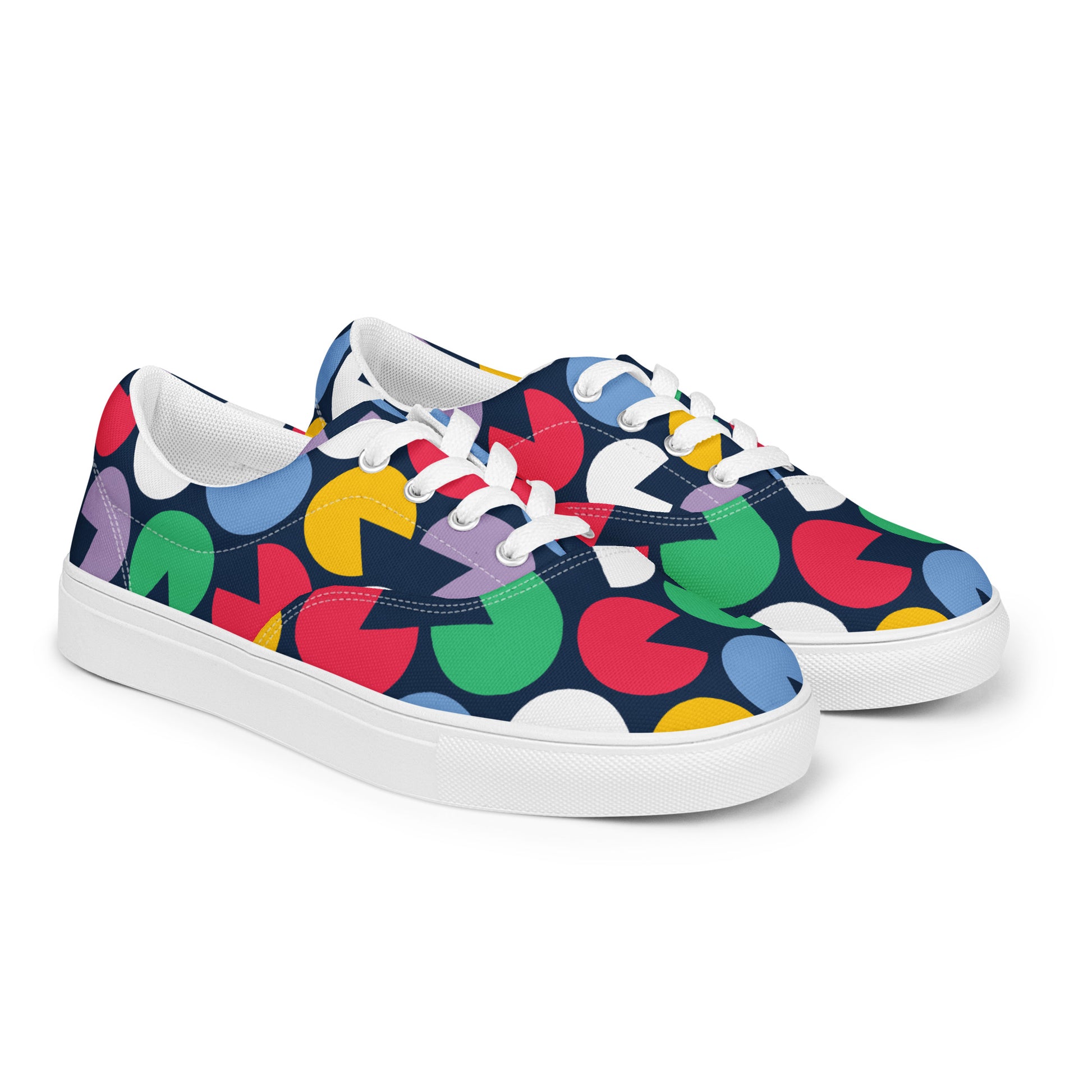 Cut - out circles Women’s lace - up canvas shoes - Texy Pride